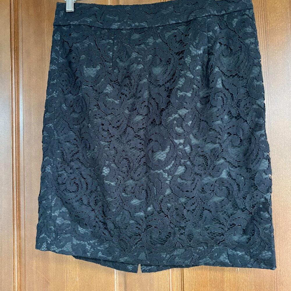 Banana Republic Black Lace Pencil Skirt